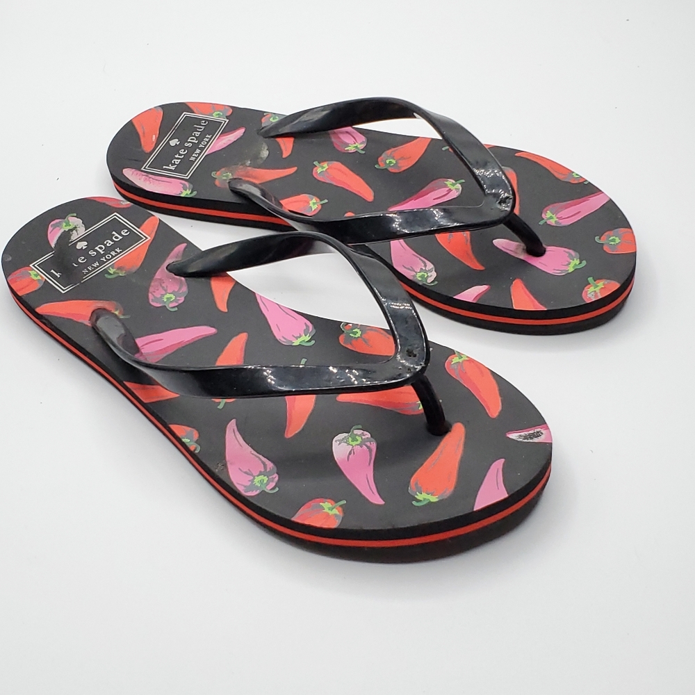 Kate Spade Chili Pepper Flip Flops size 5 / 6